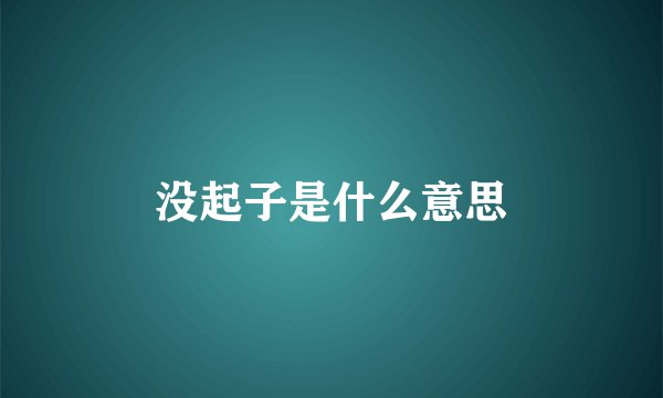 没起子是什么意思