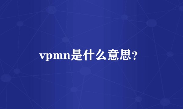 vpmn是什么意思？
