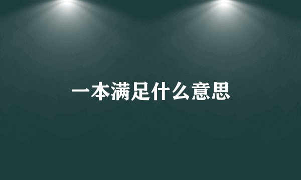 一本满足什么意思