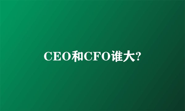 CEO和CFO谁大?