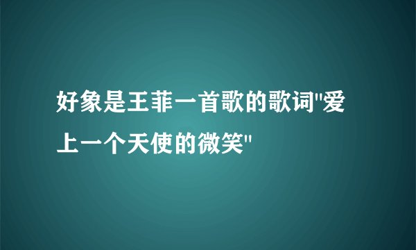 好象是王菲一首歌的歌词