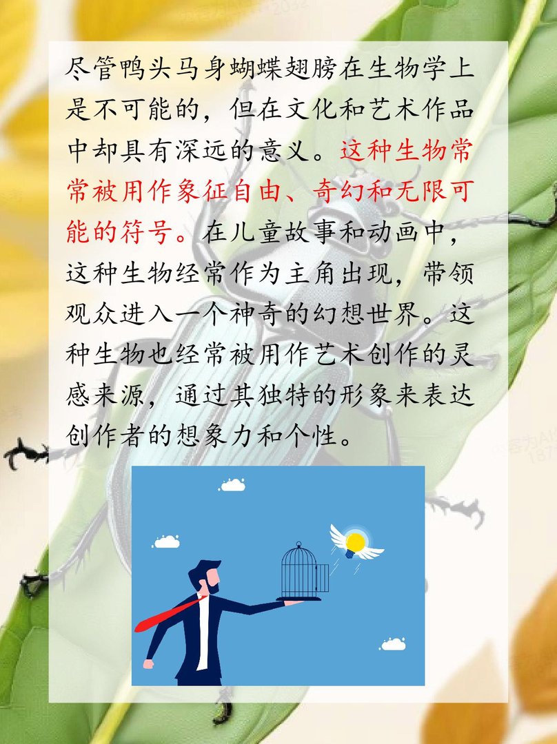 鸭头马身蝴蝶翅膀是什么