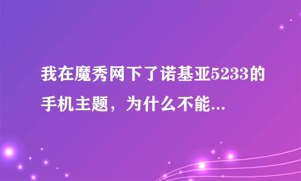 我在魔秀网下了诺基亚5233的手机主题，为什么不能用啊？  下诺基亚5233的手机主题在哪里下最好？！