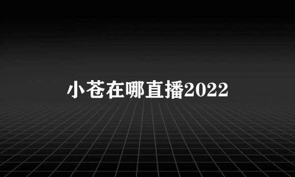 小苍在哪直播2022
