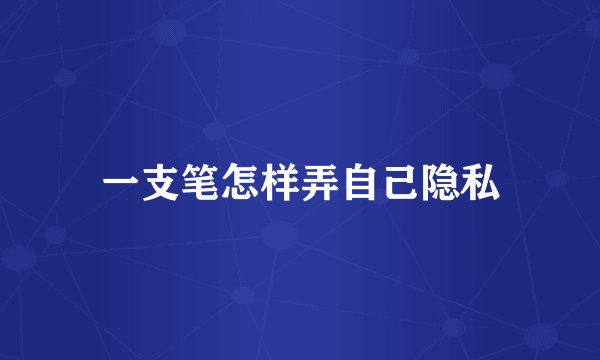 一支笔怎样弄自己隐私
