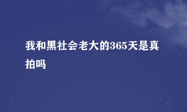 我和黑社会老大的365天是真拍吗
