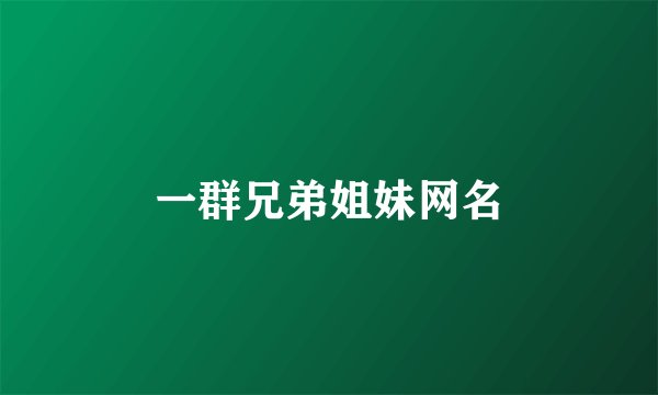 一群兄弟姐妹网名