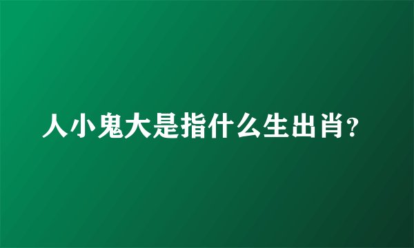 人小鬼大是指什么生出肖？