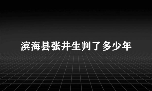 滨海县张井生判了多少年