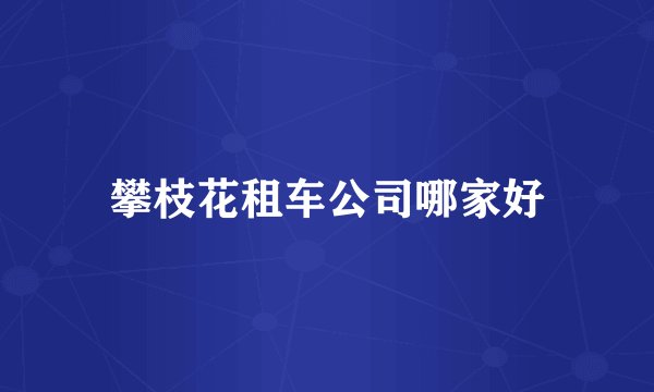 攀枝花租车公司哪家好