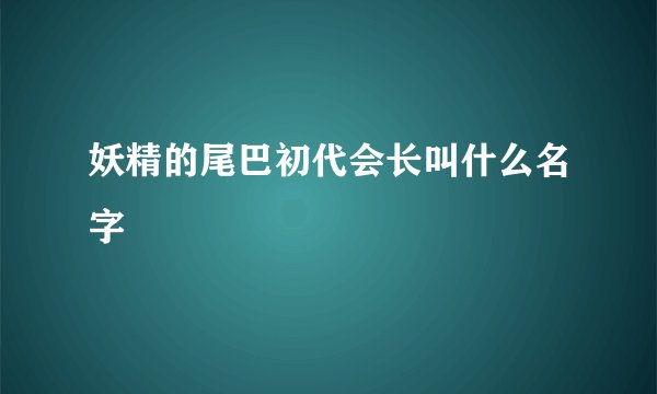 妖精的尾巴初代会长叫什么名字