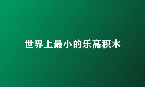 世界上最小的乐高积木