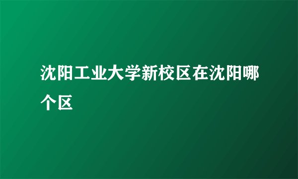 沈阳工业大学新校区在沈阳哪个区