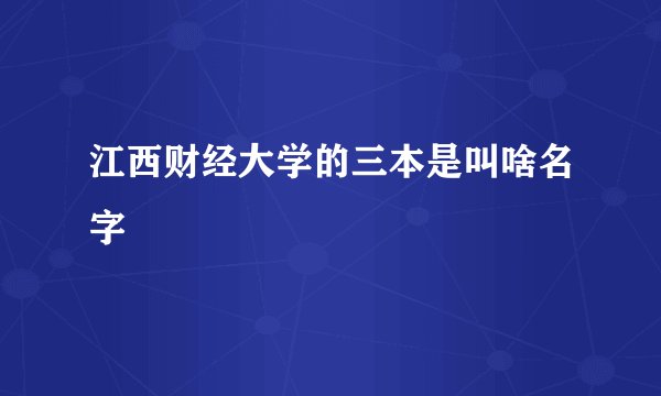 江西财经大学的三本是叫啥名字