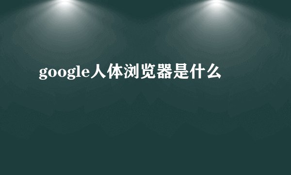 google人体浏览器是什么