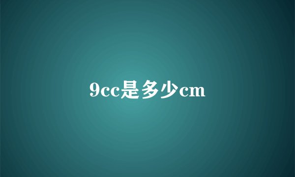 9cc是多少cm