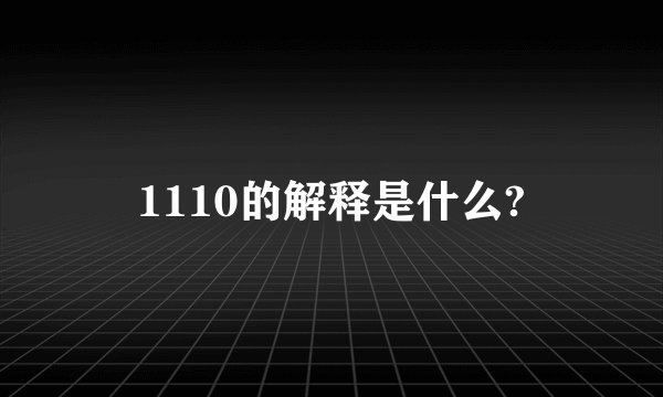 1110的解释是什么?
