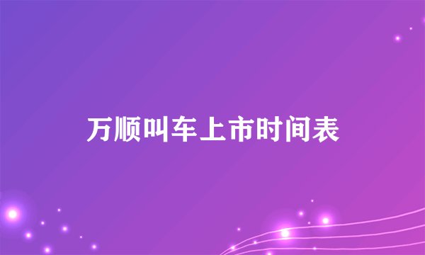 万顺叫车上市时间表