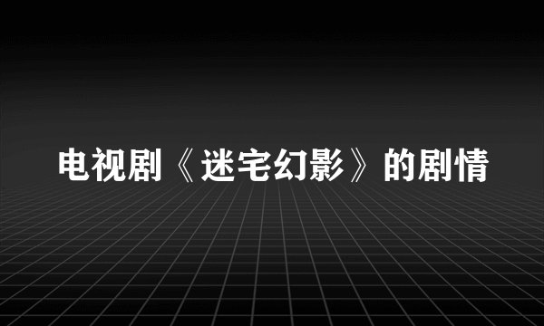 电视剧《迷宅幻影》的剧情
