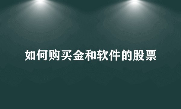 如何购买金和软件的股票