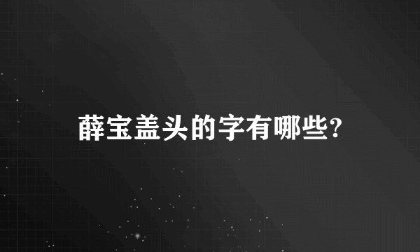 薛宝盖头的字有哪些?