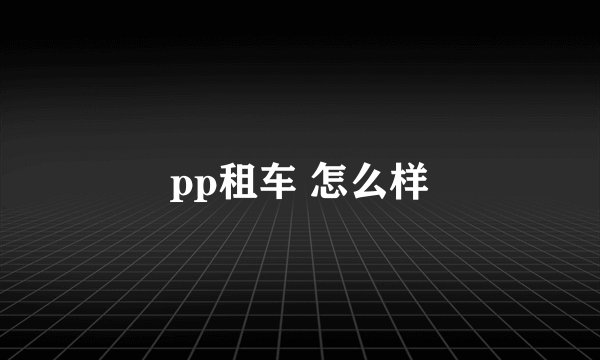 pp租车 怎么样