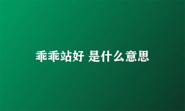 乖乖站好 是什么意思
