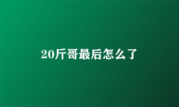20斤哥最后怎么了