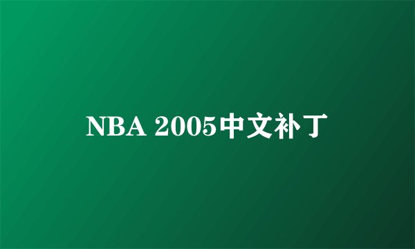 NBA 2005中文补丁