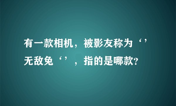 有一款相机，被影友称为‘’无敌兔‘’，指的是哪款？