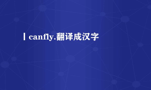 丨canfly.翻译成汉字