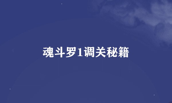 魂斗罗1调关秘籍