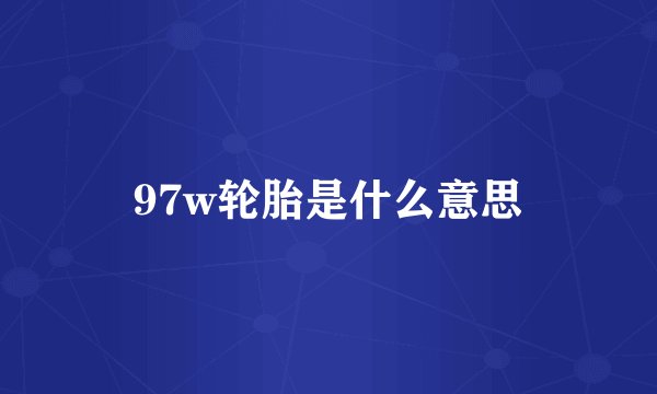 97w轮胎是什么意思