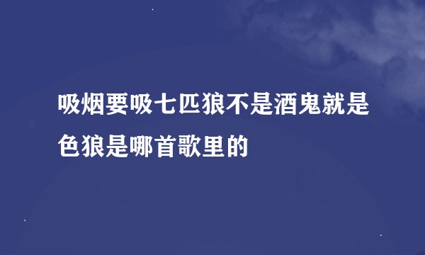吸烟要吸七匹狼不是酒鬼就是色狼是哪首歌里的