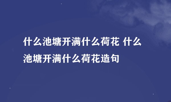 什么池塘开满什么荷花 什么池塘开满什么荷花造句