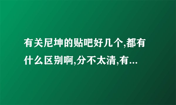 有关尼坤的贴吧好几个,都有什么区别啊,分不太清,有明白人可以指点一下吗?