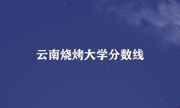 云南烧烤大学分数线