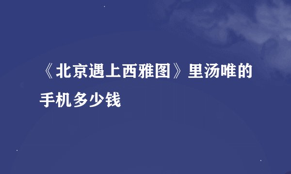 《北京遇上西雅图》里汤唯的手机多少钱