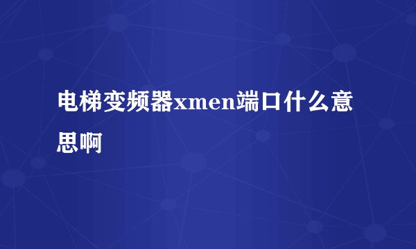 电梯变频器xmen端口什么意思啊