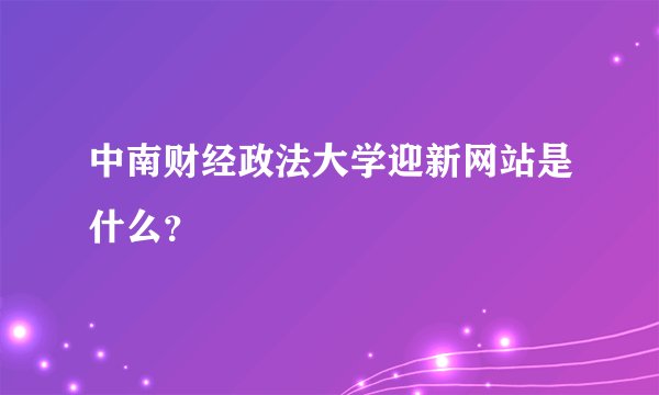 中南财经政法大学迎新网站是什么？