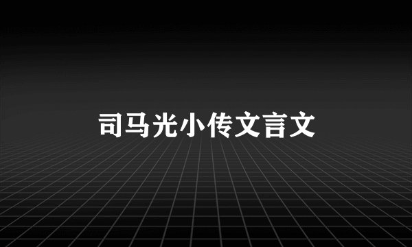 司马光小传文言文