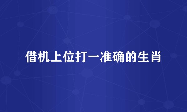 借机上位打一准确的生肖