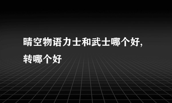 晴空物语力士和武士哪个好,转哪个好