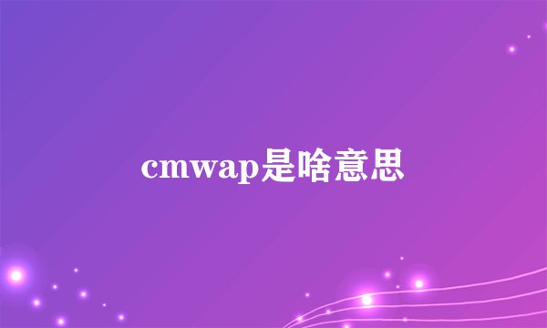 cmwap是啥意思