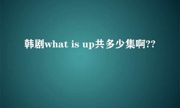 韩剧what is up共多少集啊??