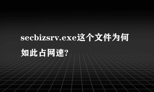 secbizsrv.exe这个文件为何如此占网速?
