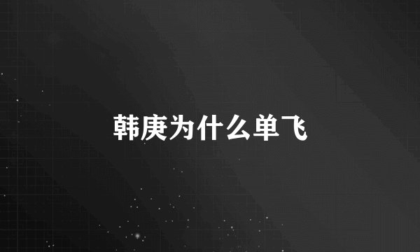 韩庚为什么单飞