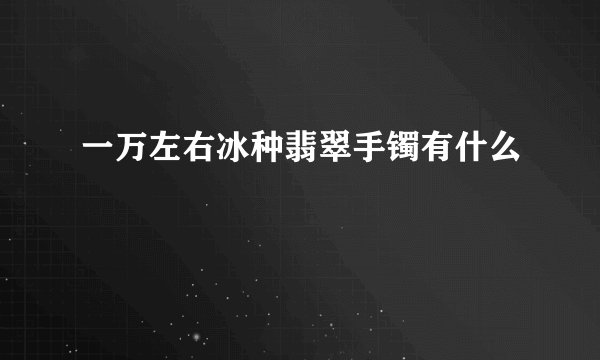 一万左右冰种翡翠手镯有什么