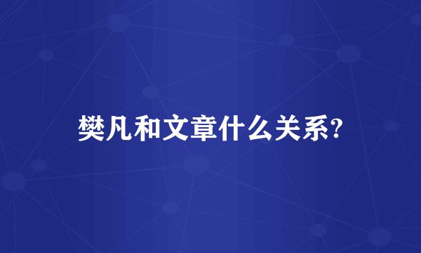 樊凡和文章什么关系?
