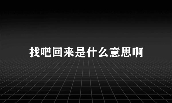 找吧回来是什么意思啊